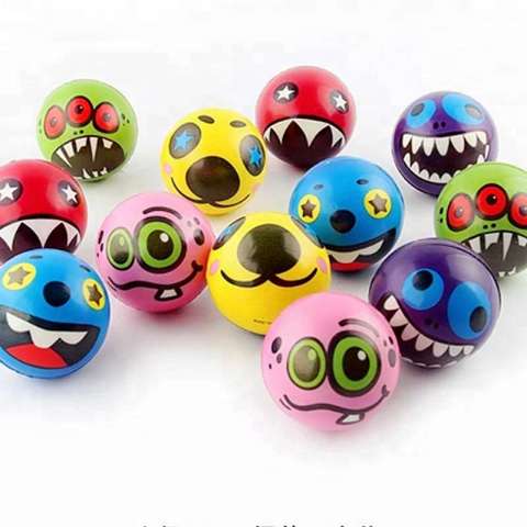 2018 Factory Manufacture Cheap Wholesale PU venting ball cartoon expression PU anti stress ball